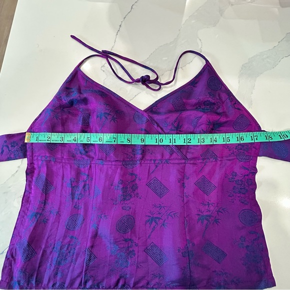 NWOT 100% Silk Tie Back Halter Top - Picture 7 of 8